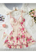 Bej Pembe Güllü Gecelik