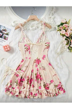 Bej Pembe Güllü Gecelik