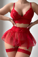 5 Parça Şık Dantelli 2 Bandajlı Şık Takım