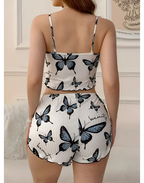 Kelebek Desenli Şortlu Pijama Takımı